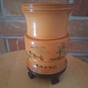 bamboo vase authentic chinese handmade vintage 1980s